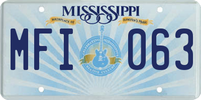 MS license plate MFI063