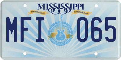MS license plate MFI065