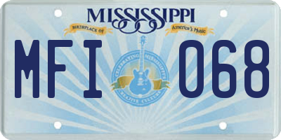 MS license plate MFI068