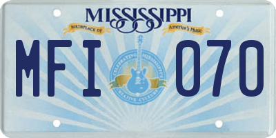 MS license plate MFI070