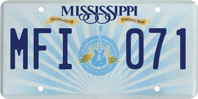 MS license plate MFI071