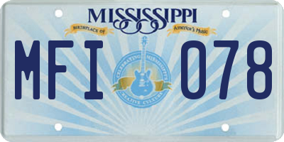 MS license plate MFI078