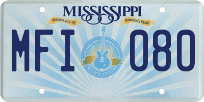 MS license plate MFI080