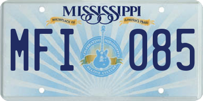 MS license plate MFI085