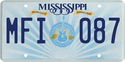 MS license plate MFI087