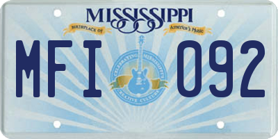 MS license plate MFI092