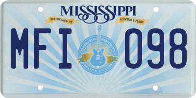 MS license plate MFI098