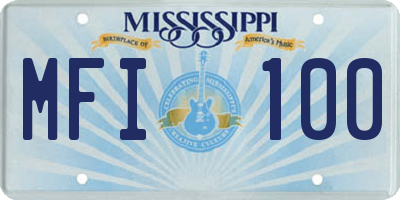 MS license plate MFI100