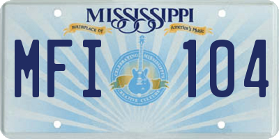 MS license plate MFI104