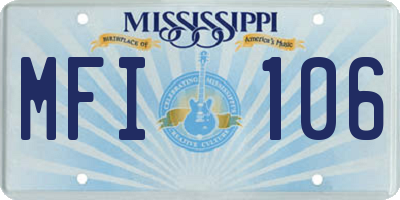 MS license plate MFI106
