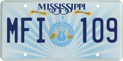 MS license plate MFI109
