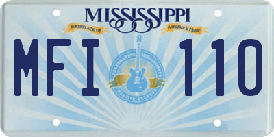 MS license plate MFI110