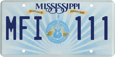 MS license plate MFI111