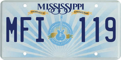 MS license plate MFI119