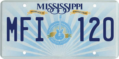 MS license plate MFI120