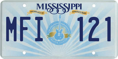 MS license plate MFI121