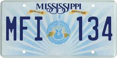 MS license plate MFI134