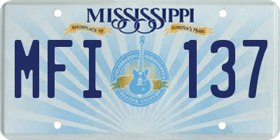 MS license plate MFI137