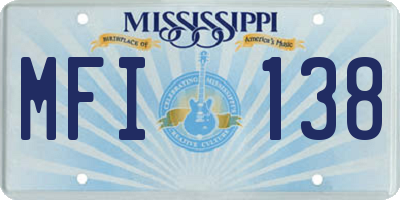 MS license plate MFI138