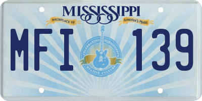 MS license plate MFI139