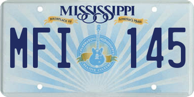 MS license plate MFI145
