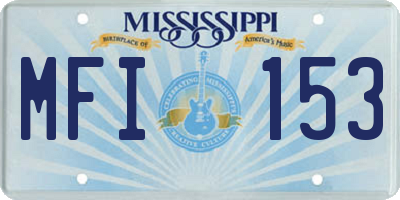 MS license plate MFI153