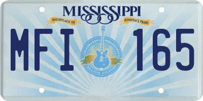 MS license plate MFI165