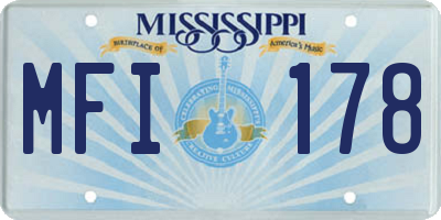 MS license plate MFI178