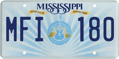 MS license plate MFI180