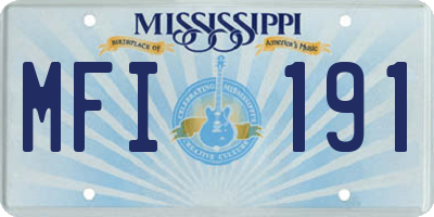 MS license plate MFI191