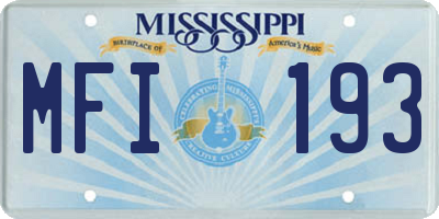 MS license plate MFI193