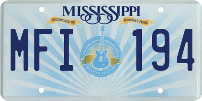 MS license plate MFI194