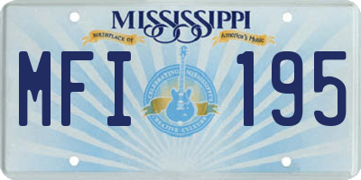 MS license plate MFI195