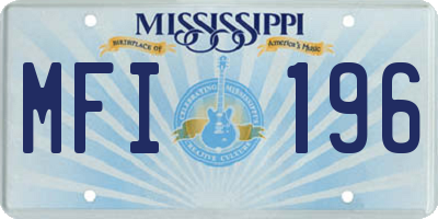 MS license plate MFI196