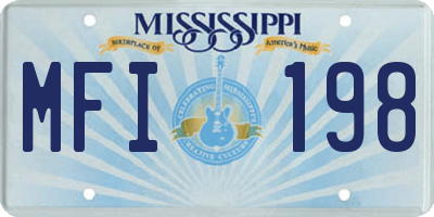 MS license plate MFI198