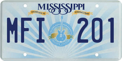 MS license plate MFI201