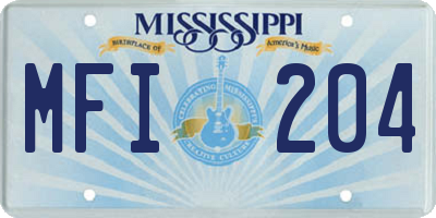 MS license plate MFI204