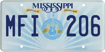 MS license plate MFI206