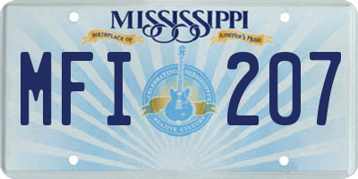 MS license plate MFI207