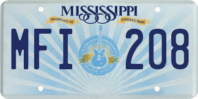 MS license plate MFI208