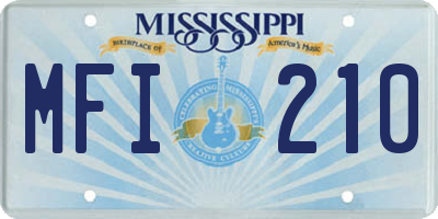 MS license plate MFI210