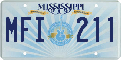 MS license plate MFI211