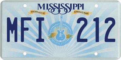 MS license plate MFI212