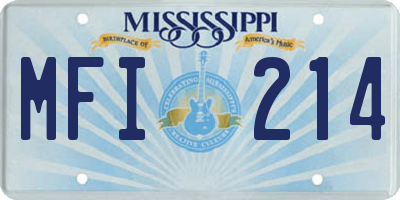 MS license plate MFI214