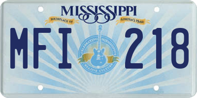 MS license plate MFI218