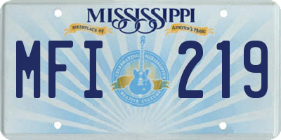 MS license plate MFI219