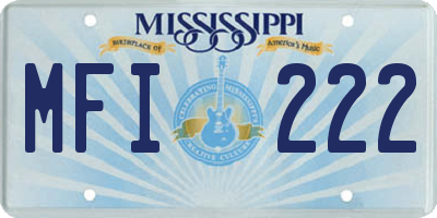 MS license plate MFI222
