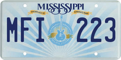 MS license plate MFI223