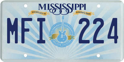 MS license plate MFI224