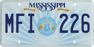MS license plate MFI226